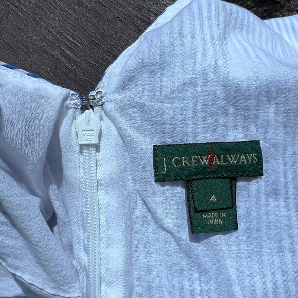 J. CREW Ruffle Sleeveless Tank Top. Blue Stripe, Ruffle Hem, Nautical Size 4 - Picture 2 of 11